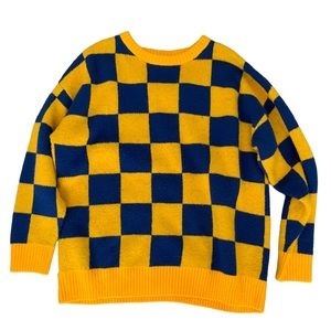Forever 21 Blue and Yellow Checkered Knitted
Sweater